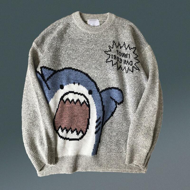 Ottimo maglione primaverile maglione invernale elastico termico con stampa squalo Anti-pilling