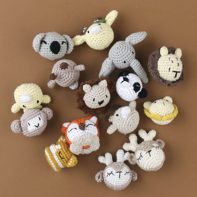 Perles à tricoter d'animaux améliorées, à croquer, en Crochet, adaptées au bricolage, bijoux dentition, jeu sensoriel