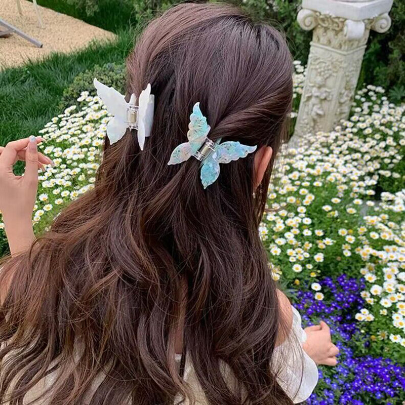 New Vintage Acetate Hair Claw Clip Sweet Butterfly Hair Clip Hairpin Barrettes Trendy Hair Accessories Barrettes for Women Girls