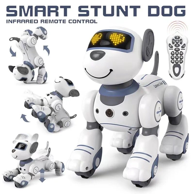 Детская интеллектуальная собака-робот, многофункциональная программируемая собака со спецэффектами и дистанционным управлением, сенсорная Интерактивная электрическая собака-питомец