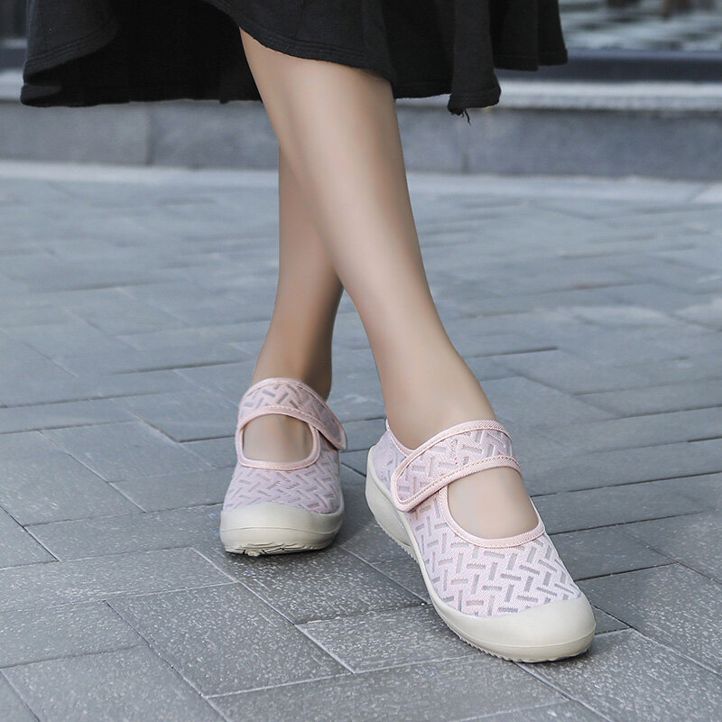 STRONGSHEN-zapatos planos informales para Mujer, Zapatillas deportivas transpirables con plataforma de malla, Tenis femeninos