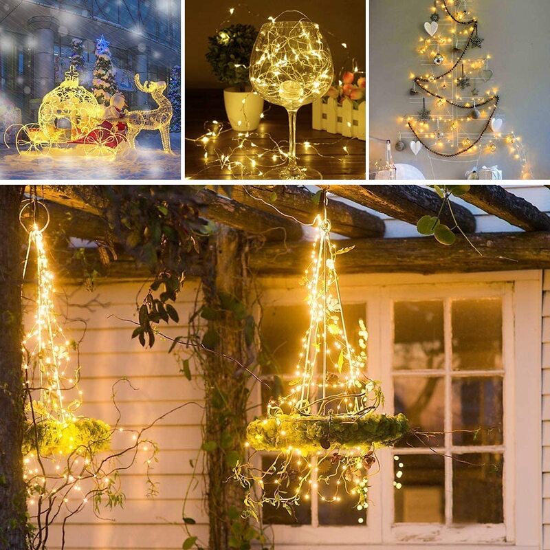 10 pcs LED Fairy String Lights Battery Operated LED Copper Wire String Lights Outdoor Waterproof Bottle Light For Bedroom Decor