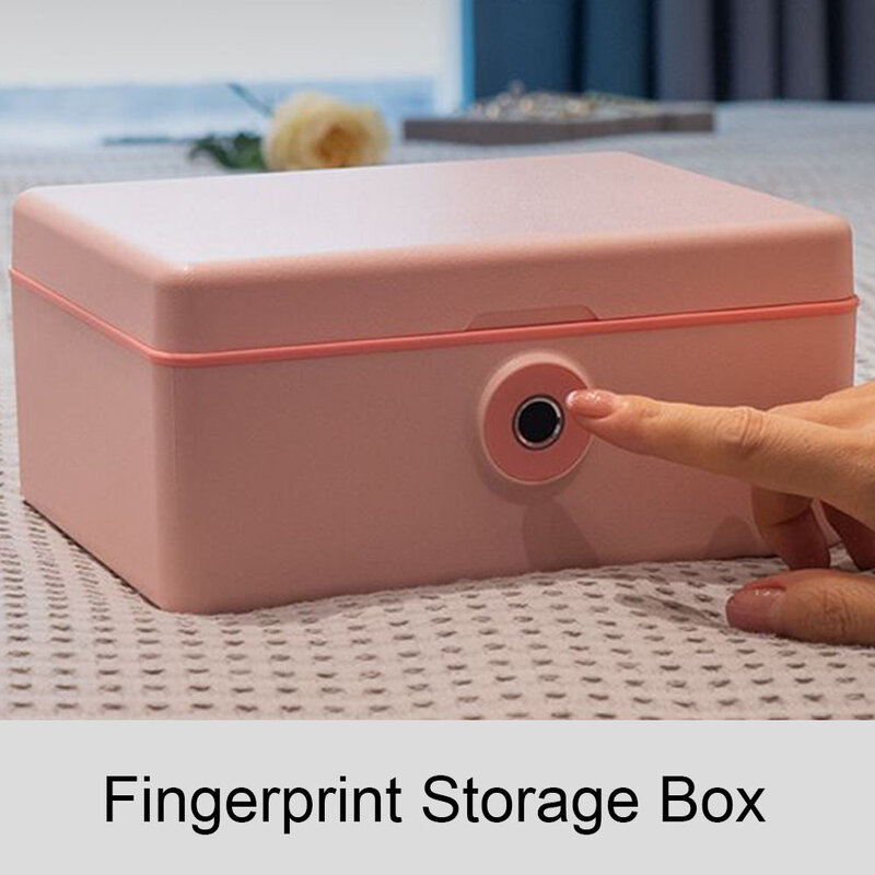 Mini Fingerprint Safe Box para Dinheiro, Dinheiro, Moeda, Jóias, Armazenamento de Segurança, Escritório, Casa, Arquivo, Secret Hidden Piggy Bank