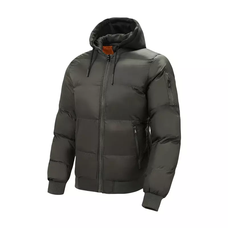 Мужская зимняя однотонная Повседневная флисовая куртка с капюшоном, модная мужская Повседневная теплая ветрозащитная парка, пальто, верхняя одежда высокого качества, 2024