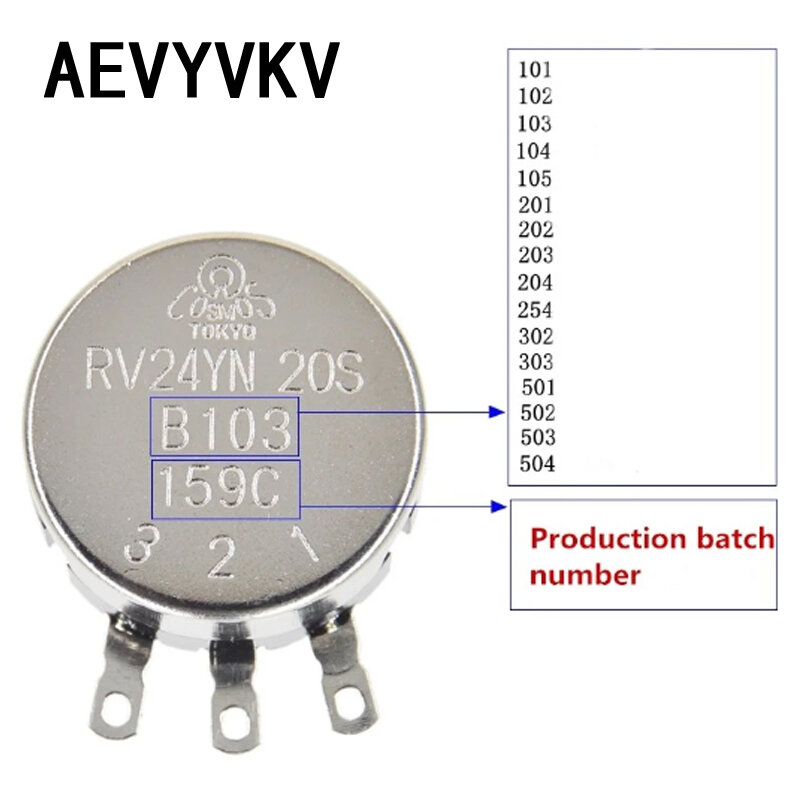 Rv24yn20s 500 200 b103 5k 10k k k Ohm Potentiometer