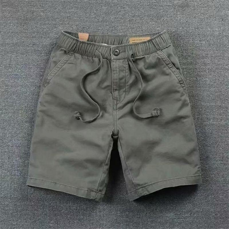 Pantalon d'Été artificiel astique à Cordon de Serrage pour Homme, Version Coréenne, Couleur Unie, Nouvelle Collection
