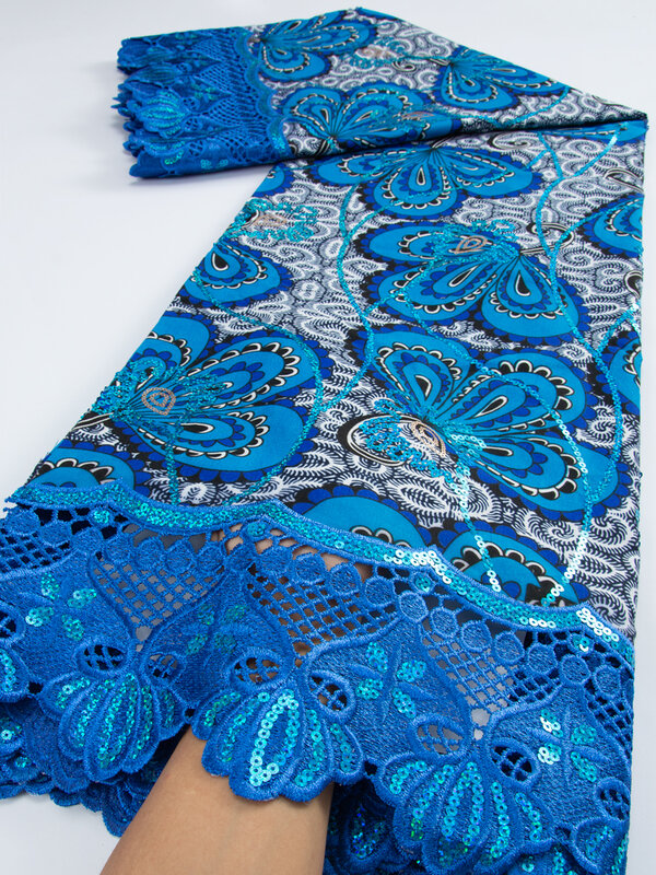 Африканская восковая ткань с блестками, качество Анкары, мягкий настоящий батик хлопковый материал, блестящие золотые блестки для шитья, искусственное платье TY2903
