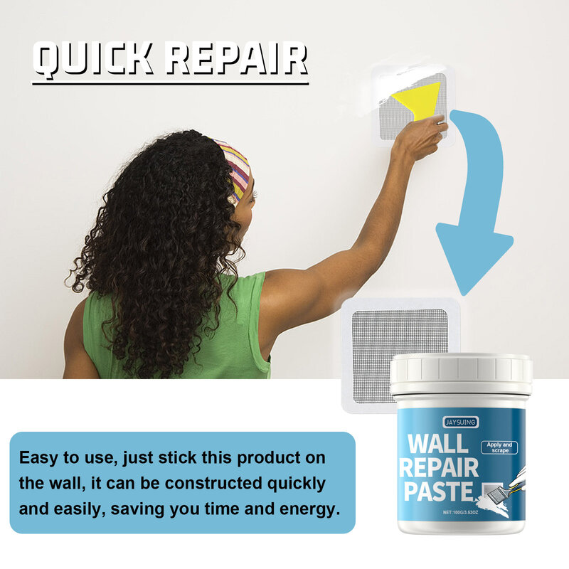 White Wall Repair Paste Kit, consertando Reparação Drywall, pintura Mouldproof, furos de secagem rápida, descamação Gap, Home Renovação