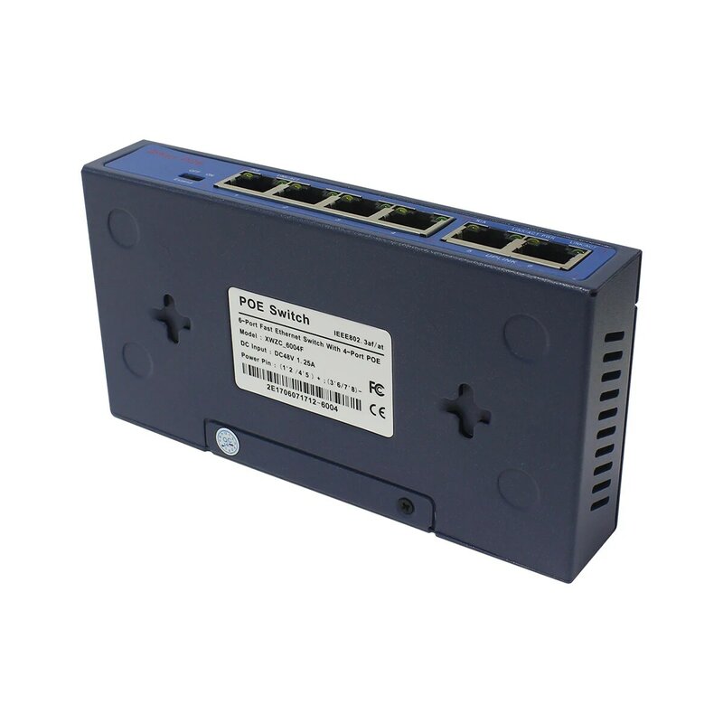 ESCAM 4 + 2-канальный коммутатор с поддержкой быстрой сети Ethernet и питанием по Ethernet