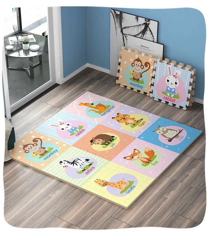 Tatame-alfombra de juego para bebé, de 9 piezas tapete, 30x30cm, 1cm de grosor