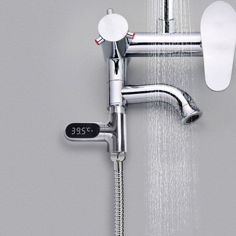 LED-Anzeige Haushalts wasser dusch thermometer 5-85 ℃ Durchfluss selbst betriebenes Wasser thermometer Überwachung Baby pflege Energie Smart Meter
