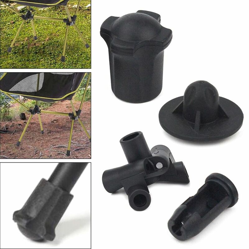 1Set Camping Chair Accessories Moon Chair Leg Covers Wear-resistant Plug Connector Foot Covers Anti-slip Removable