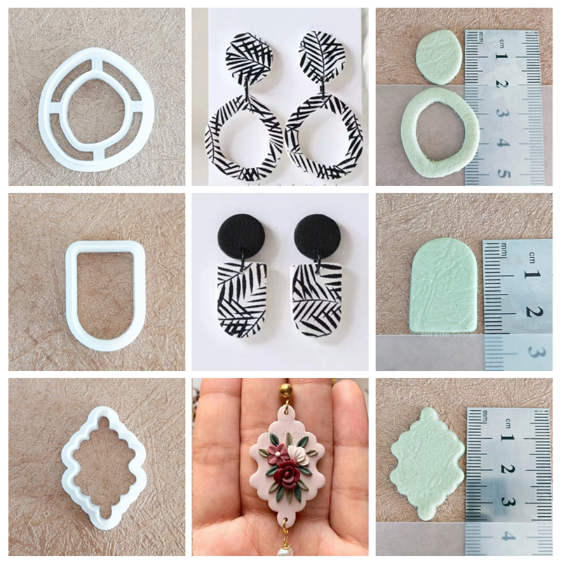 Clay Jewelry DIY Earrings Cutting Mold Polymer Clay Cutter Irregular Geometric Flower Shape Pendant Jewelry Making Accessories