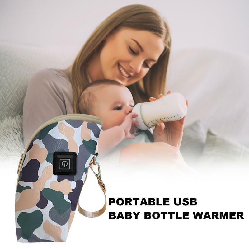 Портативная Термосумка для детских бутылочек с подогревом, изолированная USB-сумка для детских бутылочек с молоком для кормления, с 3-уровневой регулировкой температуры, для путешествий
