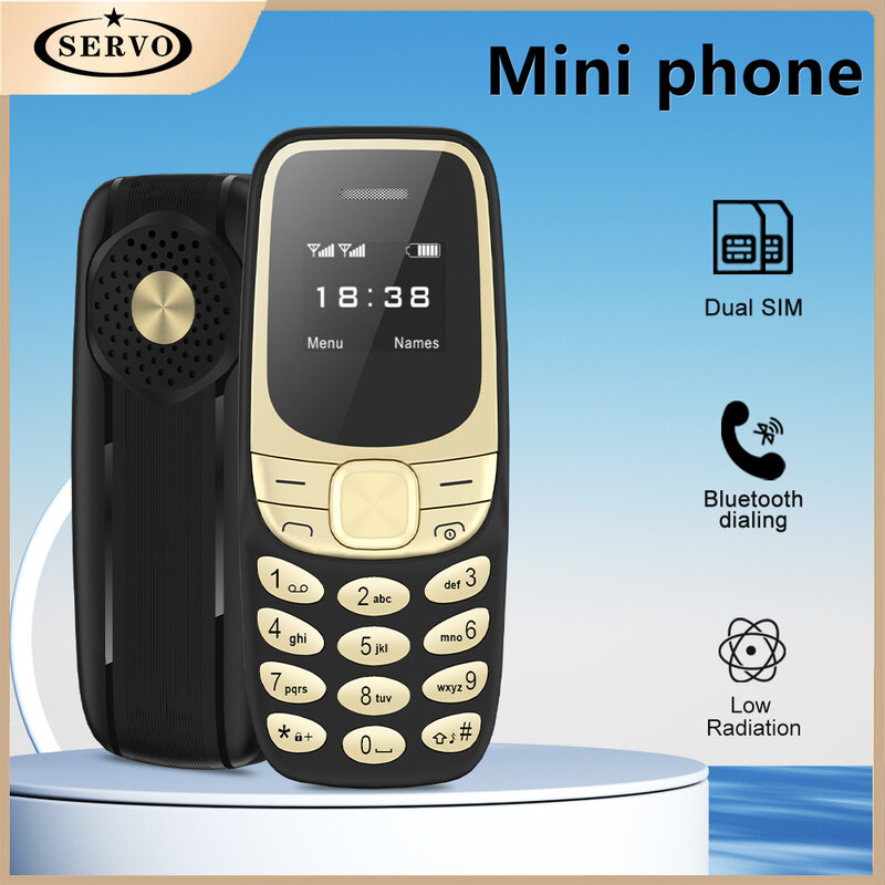 SERVO BM35 Small Backup Mobile Phone 2 SIM Bluetooth Dial Blacklist Automatic Redial Magic Voice Sync Music Mini Palm Cellphones