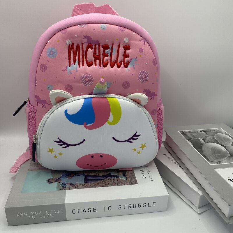 Cute Cartoon Schoolbag, Jardim de Infância Escola Primária, Saco de Presente Nome Infantil, Personalização Personalizada, Novo