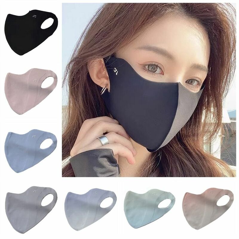Masker Wajah tahan Ultraviolet 3D, syal wajah tahan UV tipis pelindung sudut mata, masker tabir surya sutra es banyak warna