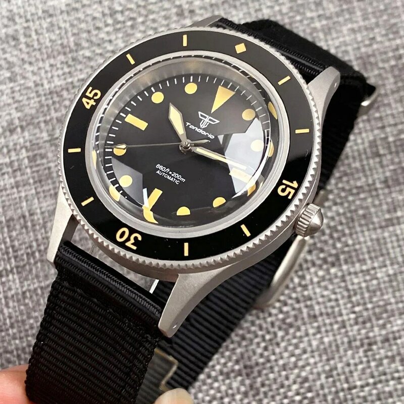 メンズメカニカル腕時計,ヴィンテージグリーンダイヤル,クラシック防水時計,nh35,50