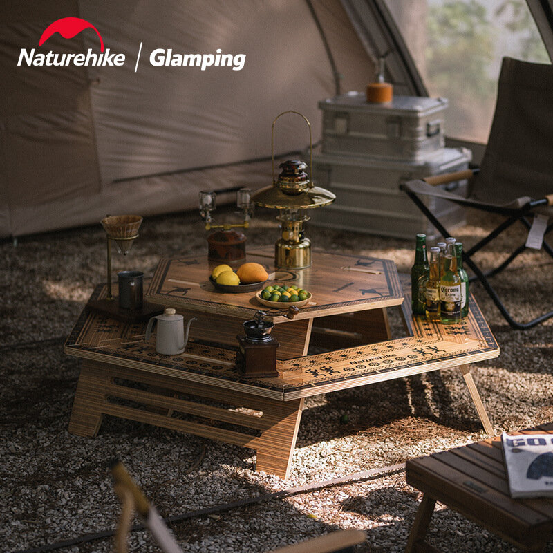 Naturehike 取り外し可能な2〜4人用のマルチレイヤーマルチボードステアリングテーブル,取り外し可能なホイール,ピクニックテーブル,キャンプ,組み合わせたテーブル