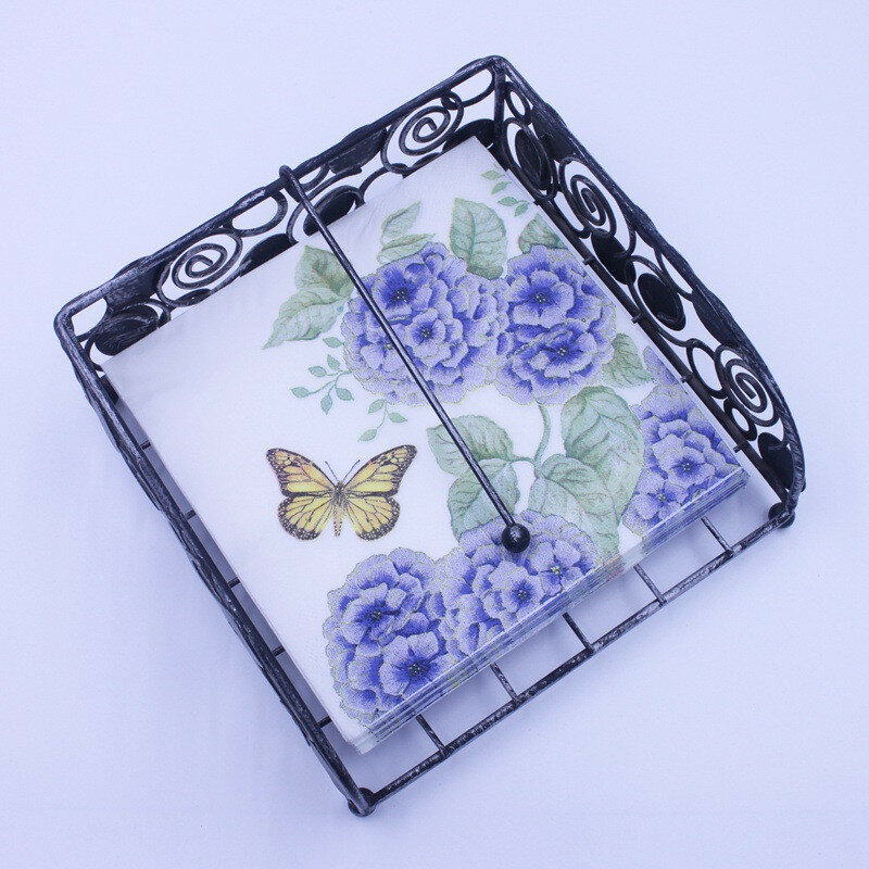 20Pcs/Pack 33x33cm Disposable Butterfly Flower Printed Table Dinner Tissue Napkins Paper Wedding Party Decoration