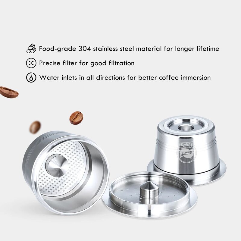 ICafilas stainless steel refillable reusable coffee capsule Caffitaly filter suitable for Caffitaly and Tchibo Cafissimo classic