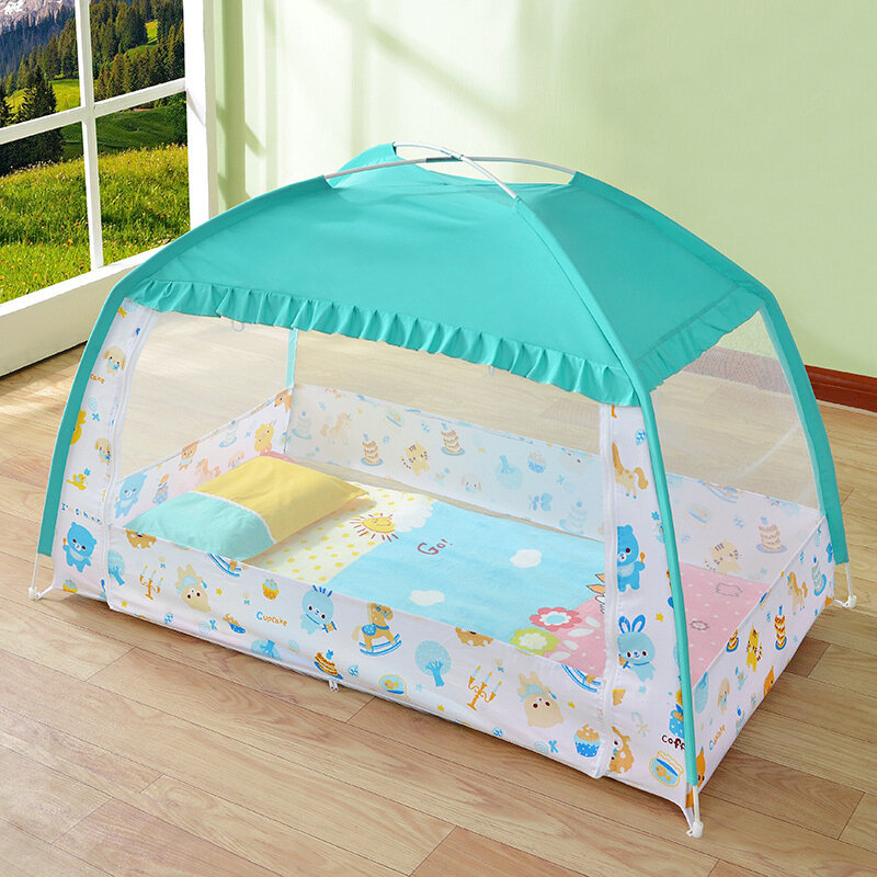 Summer Baby Sleeping Net Tent with Bracket Large Space Kids Mosquito Net Canopy for 0-8 Years Baby Bedding Crib Netting 4 Sizes