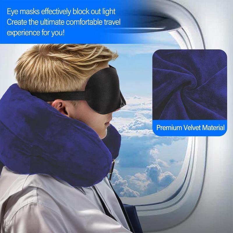 Bantal leher perjalanan mudah diisi ulang, bantal sandaran kepala pesawat kereta mobil mendukung leher portabel hemat ruang