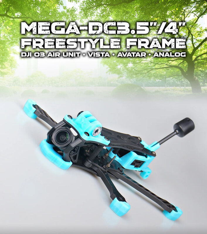 Foxeer MEGA 3.5 "166mm/4" 192mm DC Frame T700 carbonio con rivestimento setoso per O3/Analog/Vista/HDzero/Walksnail Freestyle RC Drone