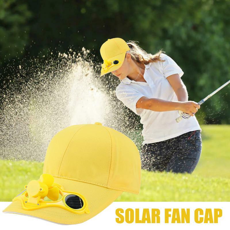 Topi bisbol kipas angin tenaga surya, topi bisbol keren wajah Anda dengan matahari panas, antilembap, energi surya, menghemat tanpa baterai