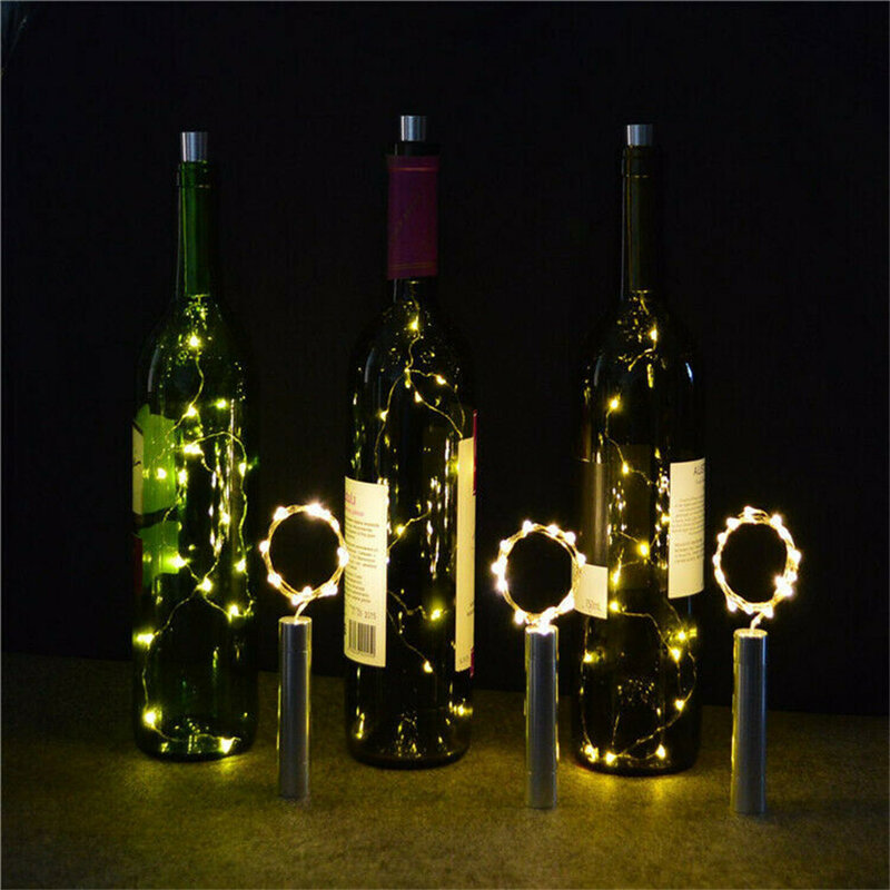 1/1. Lampu Botol Berbentuk Gabus LED 5/2M Botol Anggur Lampu Tali Berbintang untuk Festival Pernikahan Dekorasi Pesta Natal Lampu Malam Peri
