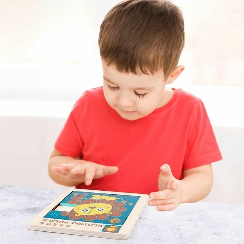 Doppelseitige Cartoon digitale Puzzle Spielzeug Puzzle Intelligenz Denken Logik Training Holz Puzzle Spielzeug für Kinder