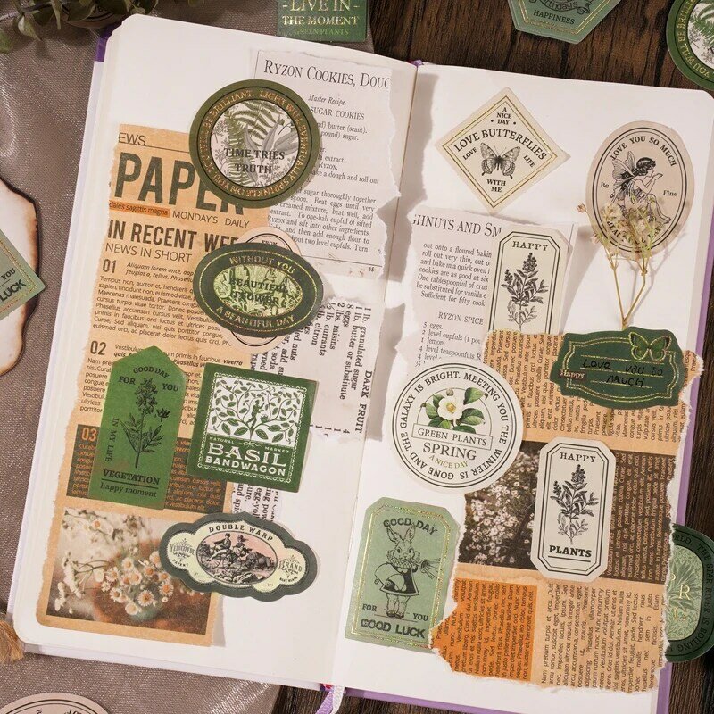 12packs/LOT TTime flies peacefully series fresh creative decoration DIY paper stickers