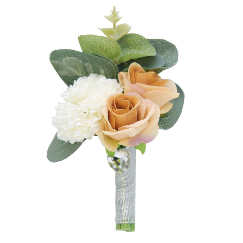 652F Siostry Druhny Broszka ze sztucznym kwiatem Pin Damski ślubny bukiet ślubny D