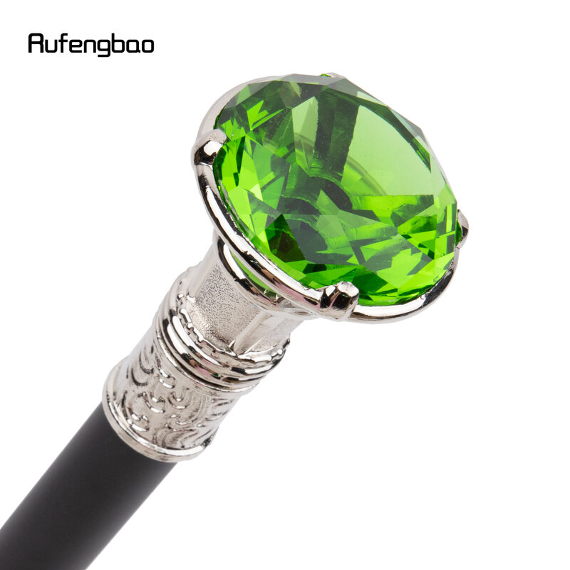 Bastón decorativo con forma de diamante verde para caminar, perilla elegante de 93cm, a la moda, para Cosplay