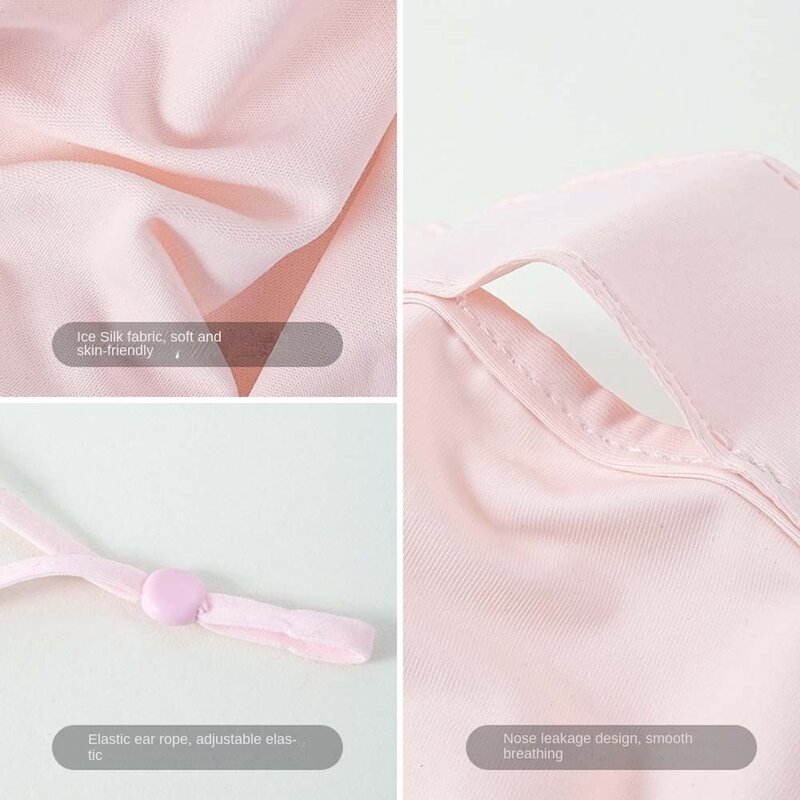 Face Mask Ice Silk Mask Breathable Solid Color Anti UV Face Gini Mask Face Scarves UV Protection Sunscreen Face Scarf Riding