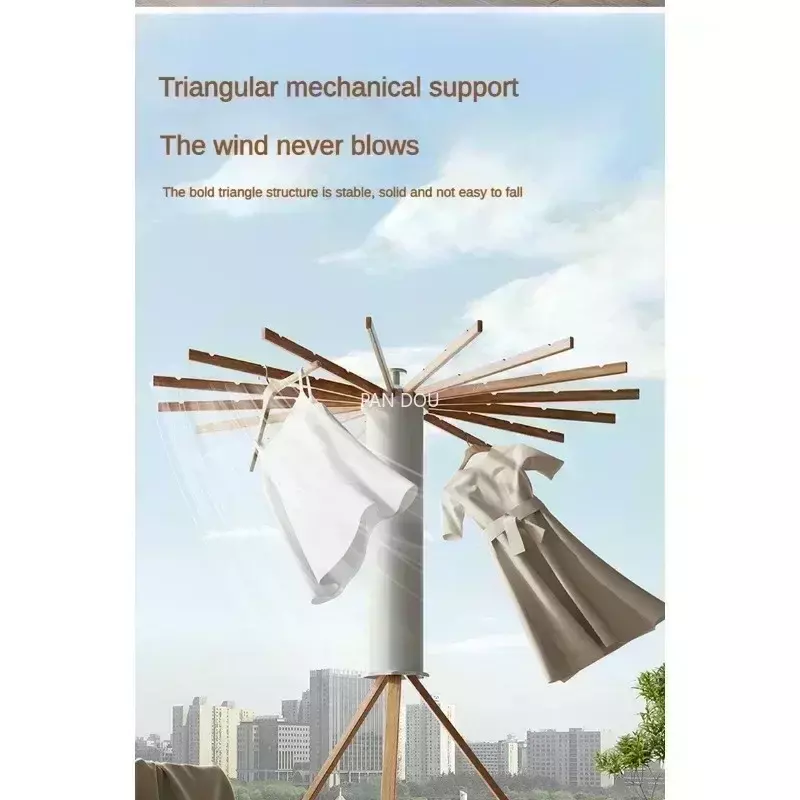 Installation-free Drying Rack,Tripod Clothes Drying Rack, Garment Rack Portable and Foldable Space Saving Laundry Drying
