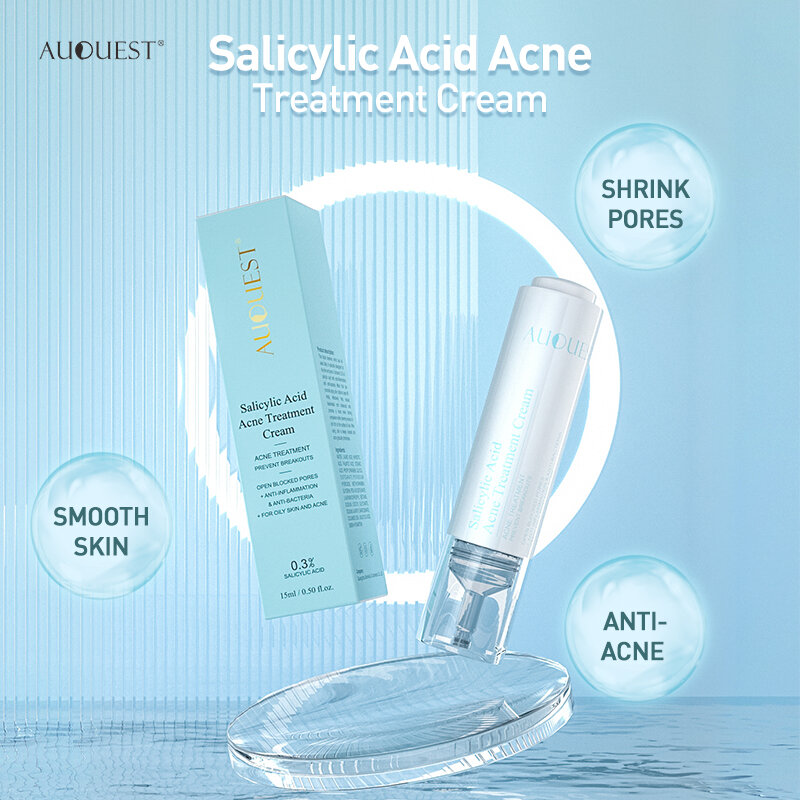 AUCalls EST-Crème pour le visage à l'acide salicVAC, élimine les boutons d'acné, blanchissante, lissante, soins pour la peau