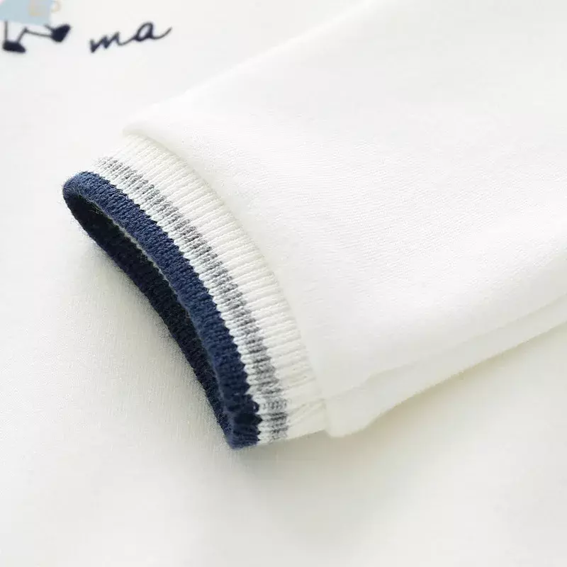 2023 autunno inverno neonato Top e Bottom Set per neonati bambini soldato bianco stampato cotone + pantaloni lunghi abiti per bambini
