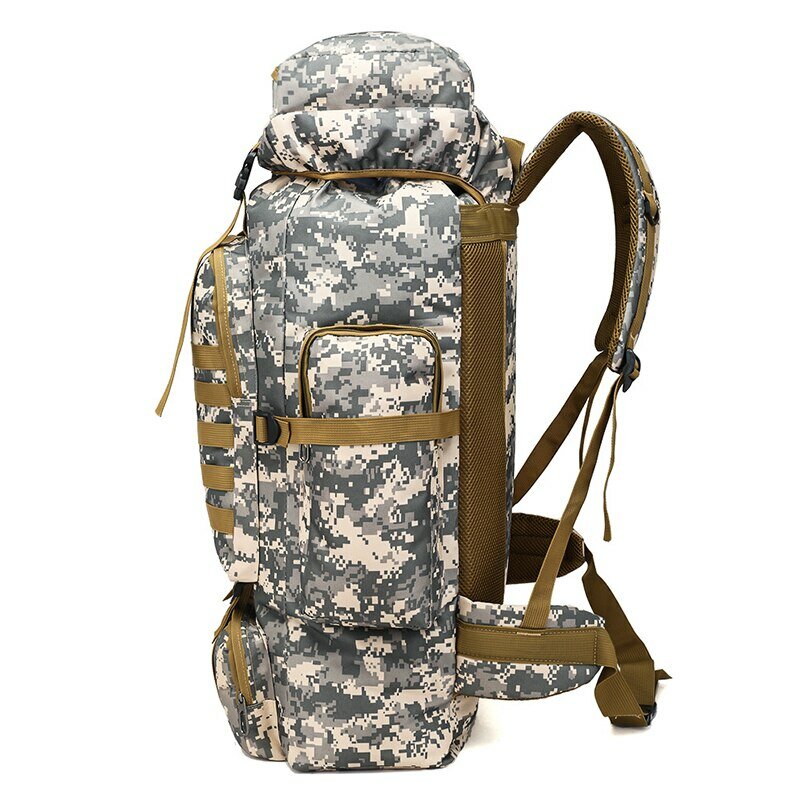 RiliMans กระเป๋าเป้ทหารสำหรับผู้ชาย, กระเป๋าเป้สะพายหลังสำหรับเดินทางปีนเขากลางแจ้งเดินป่าลายพรางอเนกประสงค์กระเป๋าเป้ทหาร