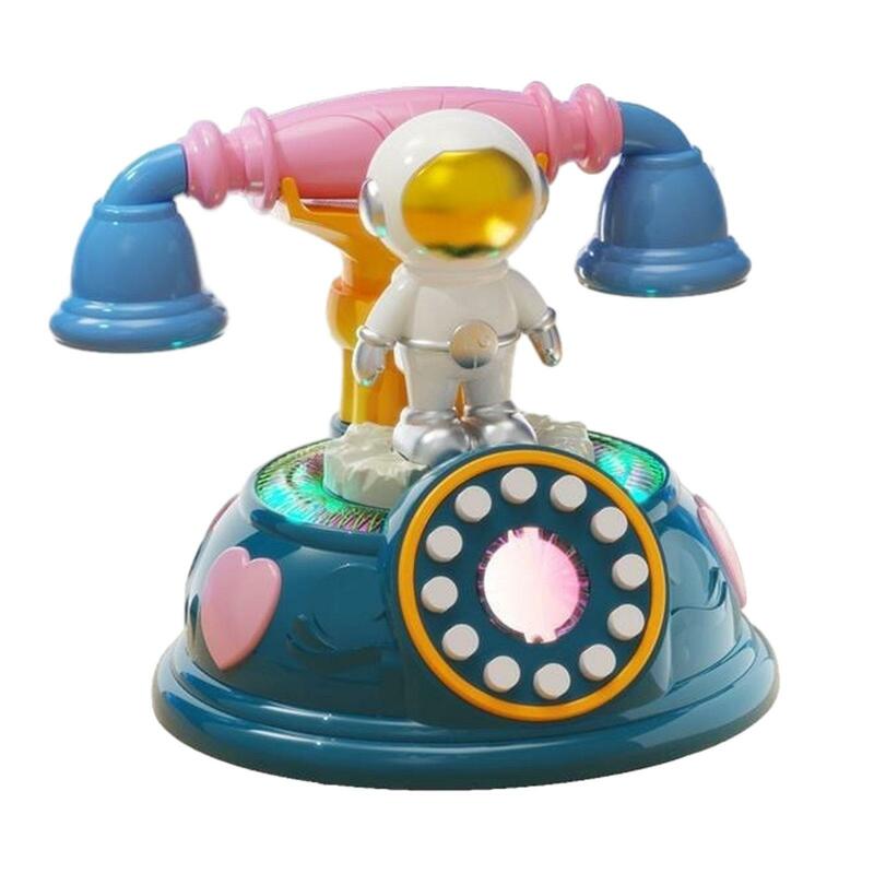Cartoon astronauta telefone brinquedo para bebê, desenvolvimento cognitivo, presente de aniversário, pré-escolares, criativo, meninos, meninas, iluminação