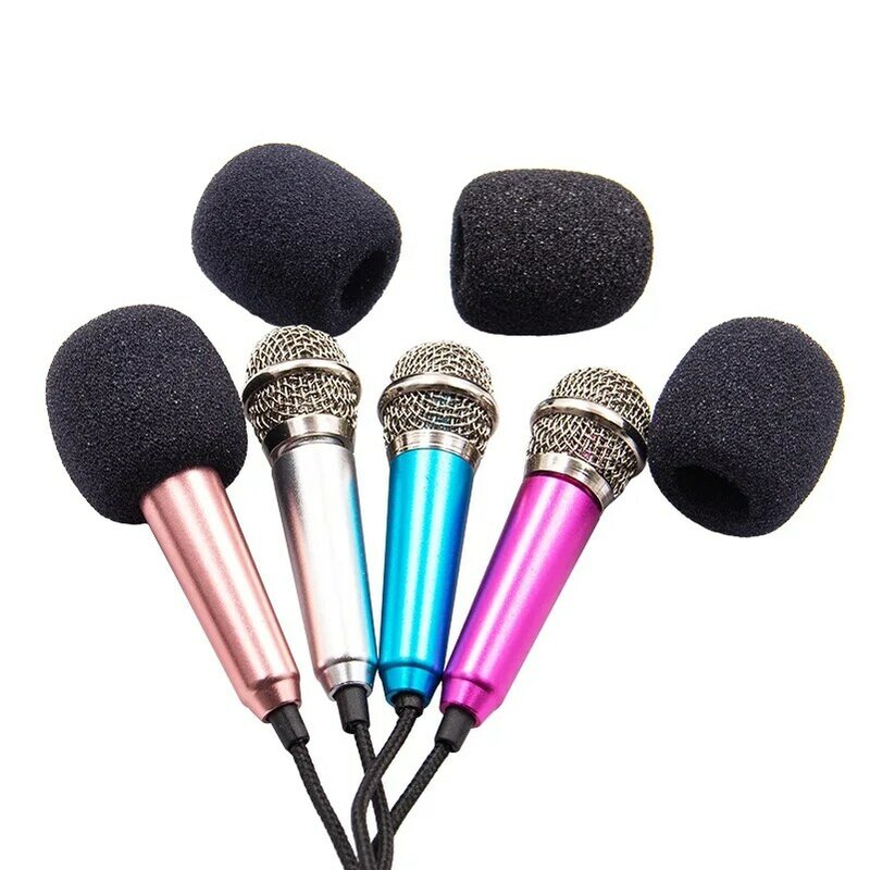 Microfone portátil 3.5mm estéreo estúdio microfone ktv karaoke mini microfone para telefone inteligente computador portátil desktop de áudio portátil