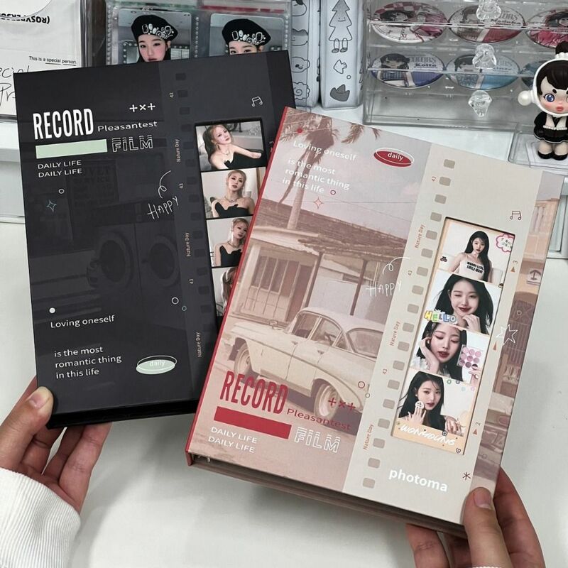 Retro A5 Kpop Photocard Binder Collect Book Magnetic Attraction Album Shell a5 Idol Photo Card Holder Shell Loose-leaf 6-hole