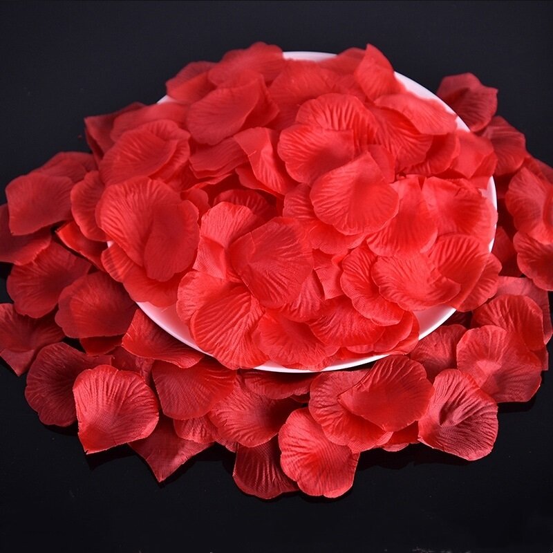 Dark Red Artificial Romantic Flower Silk Rose Petals Valentine Day Wedding Flower Petal Decoration 500pcs Rosas Para Casamento