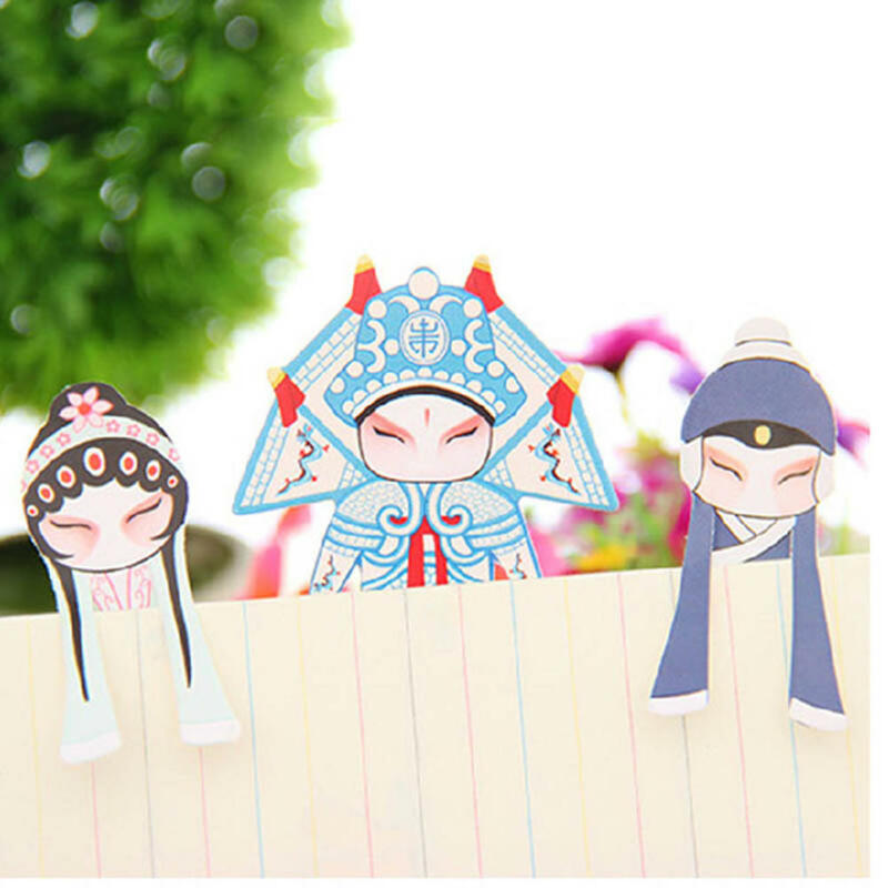7pcs Creative Chinese Traditional Peking Opera Bookmarks Beijing Opera Face Painting Bookmark Paper Clip Page Marker Kids Gift