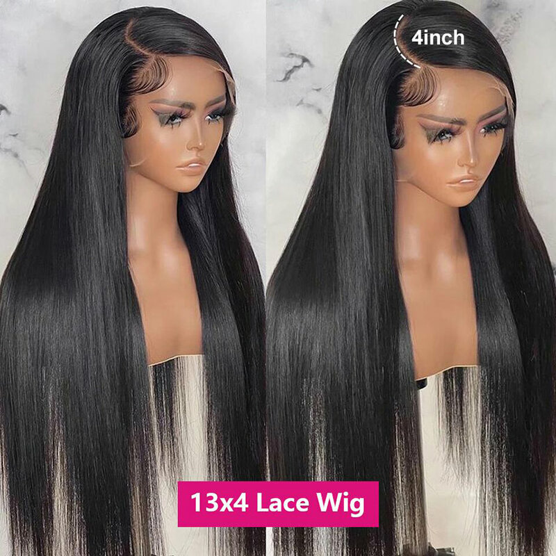 30 Inch Straight Lace Front Wigs For Women 13x4 Bone Straight Human Hair Wig Brazilian Transparent pre plucked Lace Frontal Wig