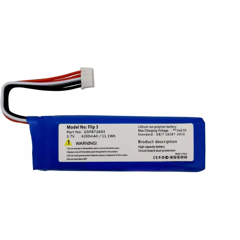 Bateria Recarregável para JBL Flip 3, Kits de Ferramentas Cinza, 100% Original, Novo, 3.7V, 4200mAh, GSP872693