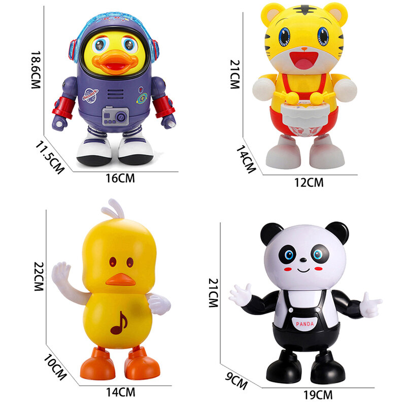 Juguete educativo para niños, juguete educativo divertido con diseño de Panda y Tigre, Juguete Musical eléctrico con diseño de pato espacial