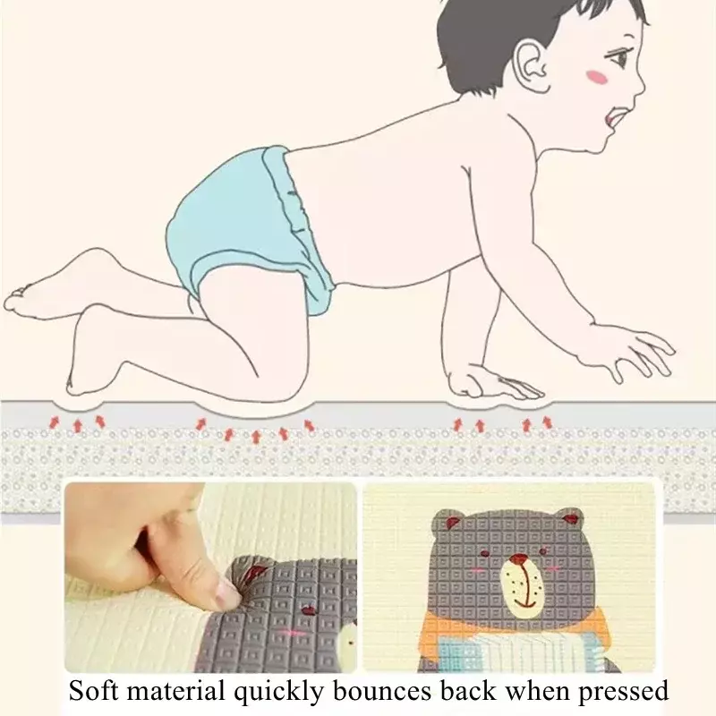 2024 grube 1cm/0.5cm przyjazne dla środowiska dziecko pełzające składana mata dywanowa z lat mata do zabawy mata do zabawy na prezent dla dzieci