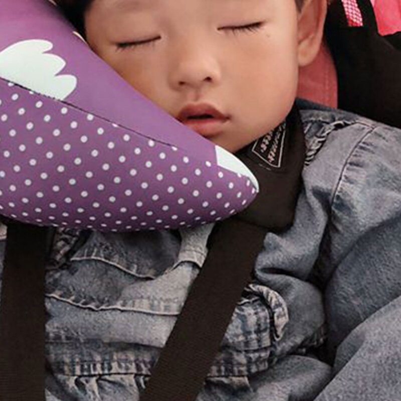 Q0KB poduszka na szyję dziecka poduszka zagłówka samochód na poduszkę pasa bezpieczeństwa poduszka do spania podróżna