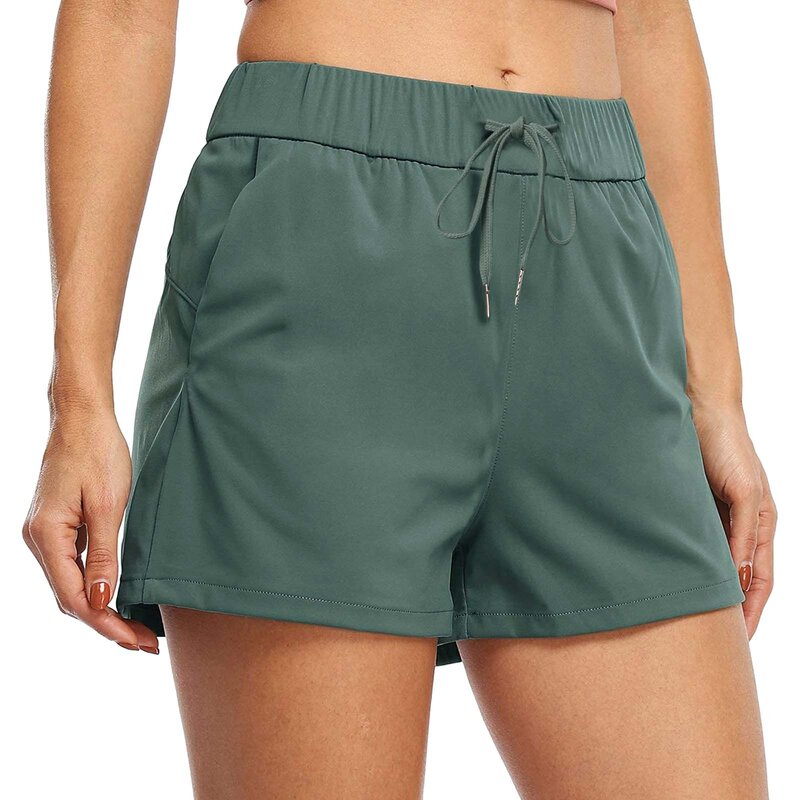 Pantalones cortos deportivos finos para mujer, Shorts transpirables, antiexposición, holgados, de secado rápido, para gimnasio